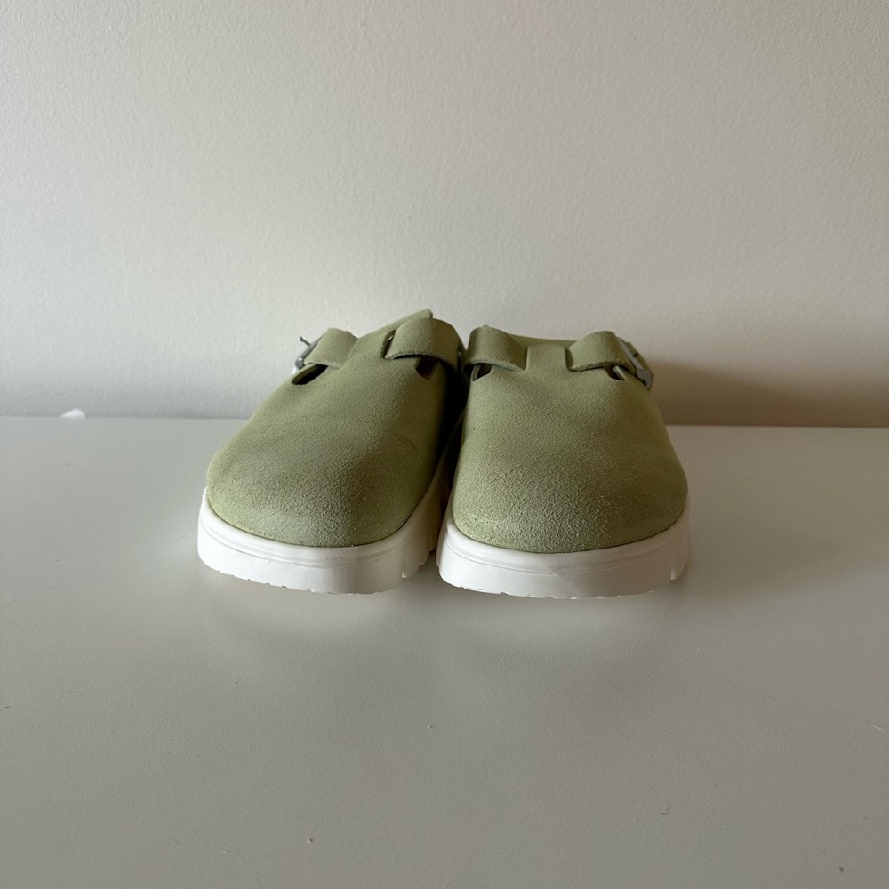 NEW Birkenstock Papillio Chunky Platform Boston Suede Clog Green 40 9-9.5 - Picture 6 of 9